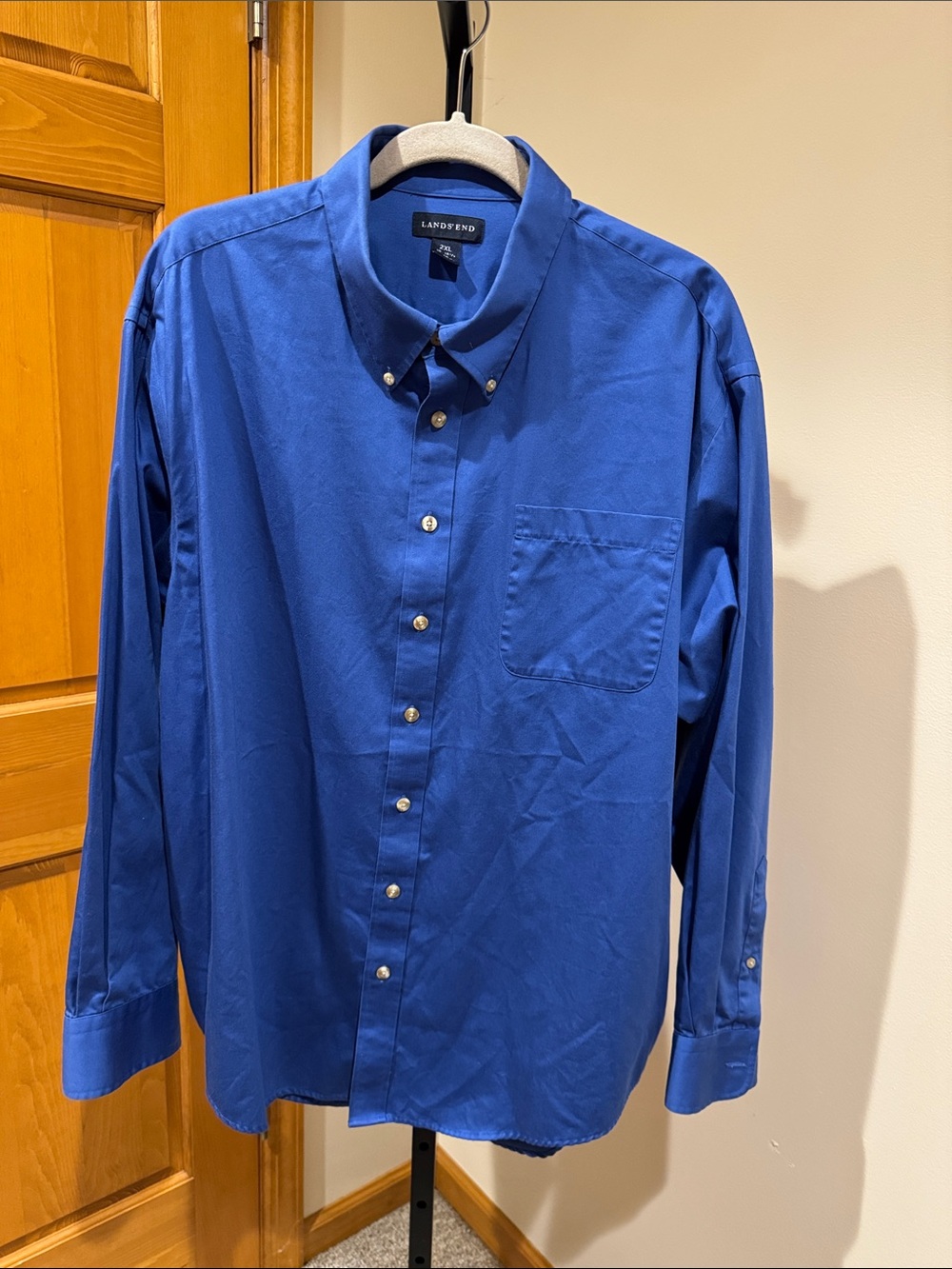 Lands' End Men's Button-Down Shirt in Bright Blue